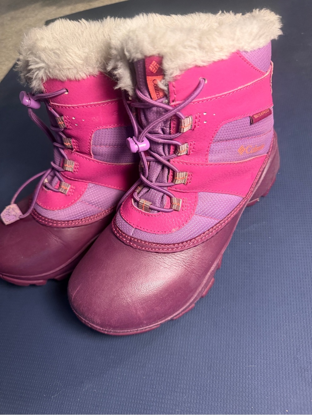 Columbia Kids Pink and Purple Faux-Fur Winter Boots